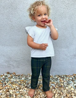 Dark Olive Preppy Plaid SoftMark Toddler Legging