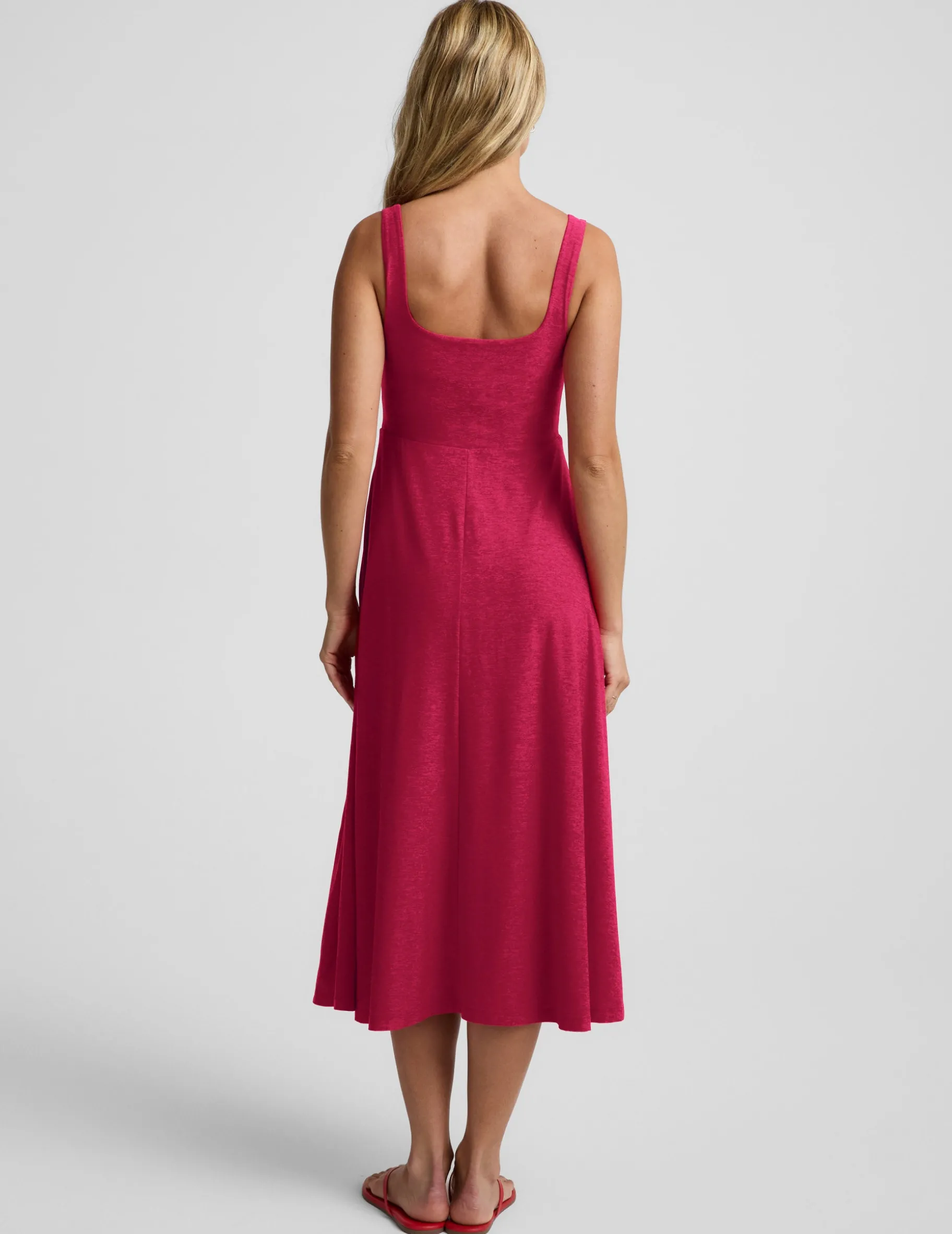 Featherweight At The Ready Square Neck Midi Dress
