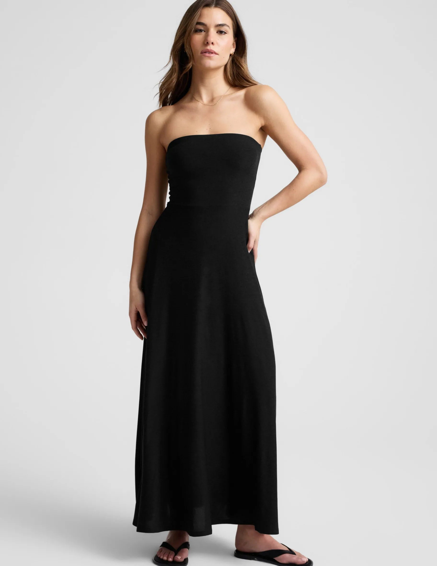 Featherweight Strapless Maxi Dress