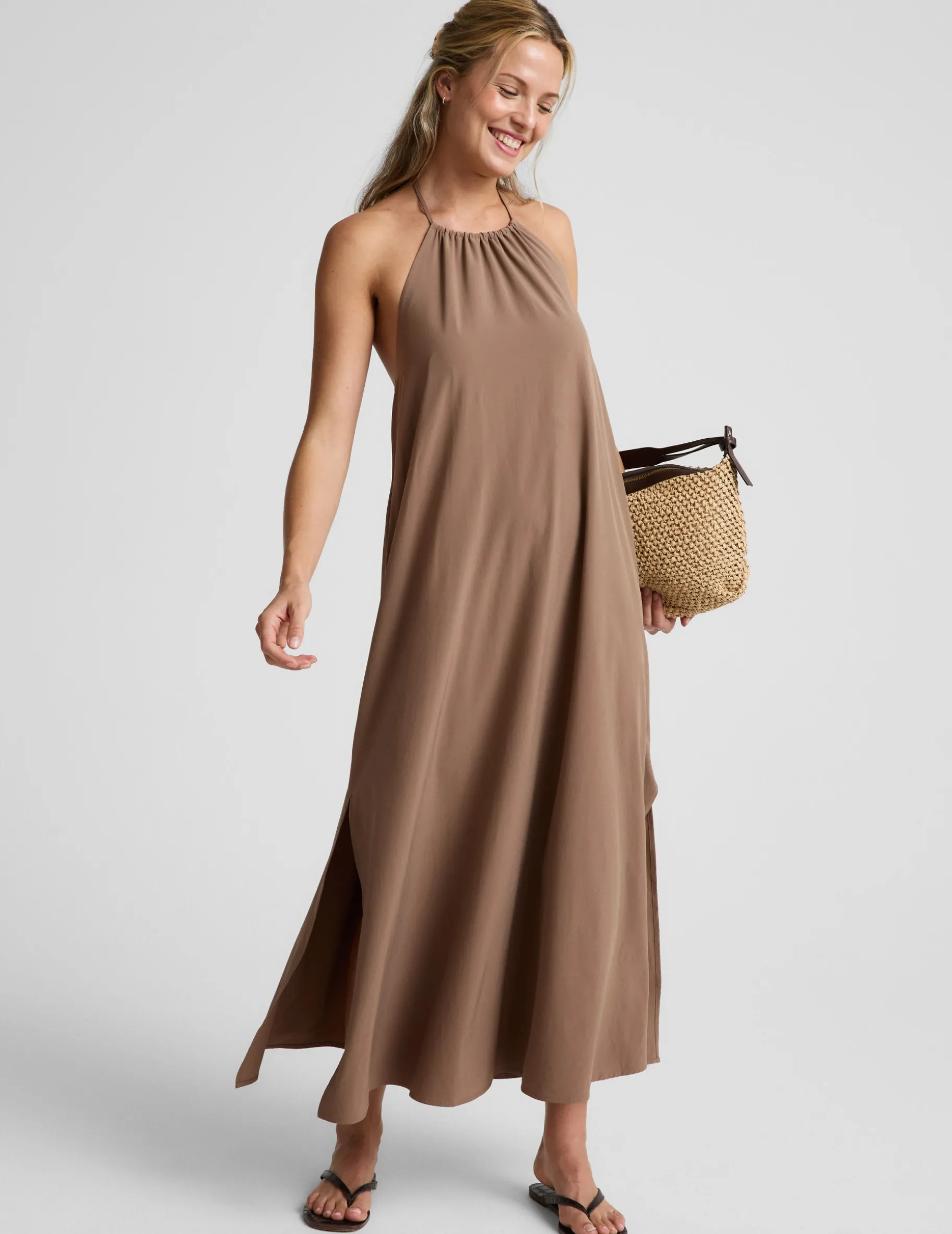 Go With The Flow Halter Dress