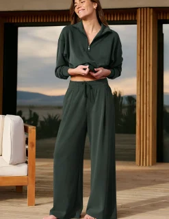 Luxe Sandwash Double Knit Wide Leg Pant