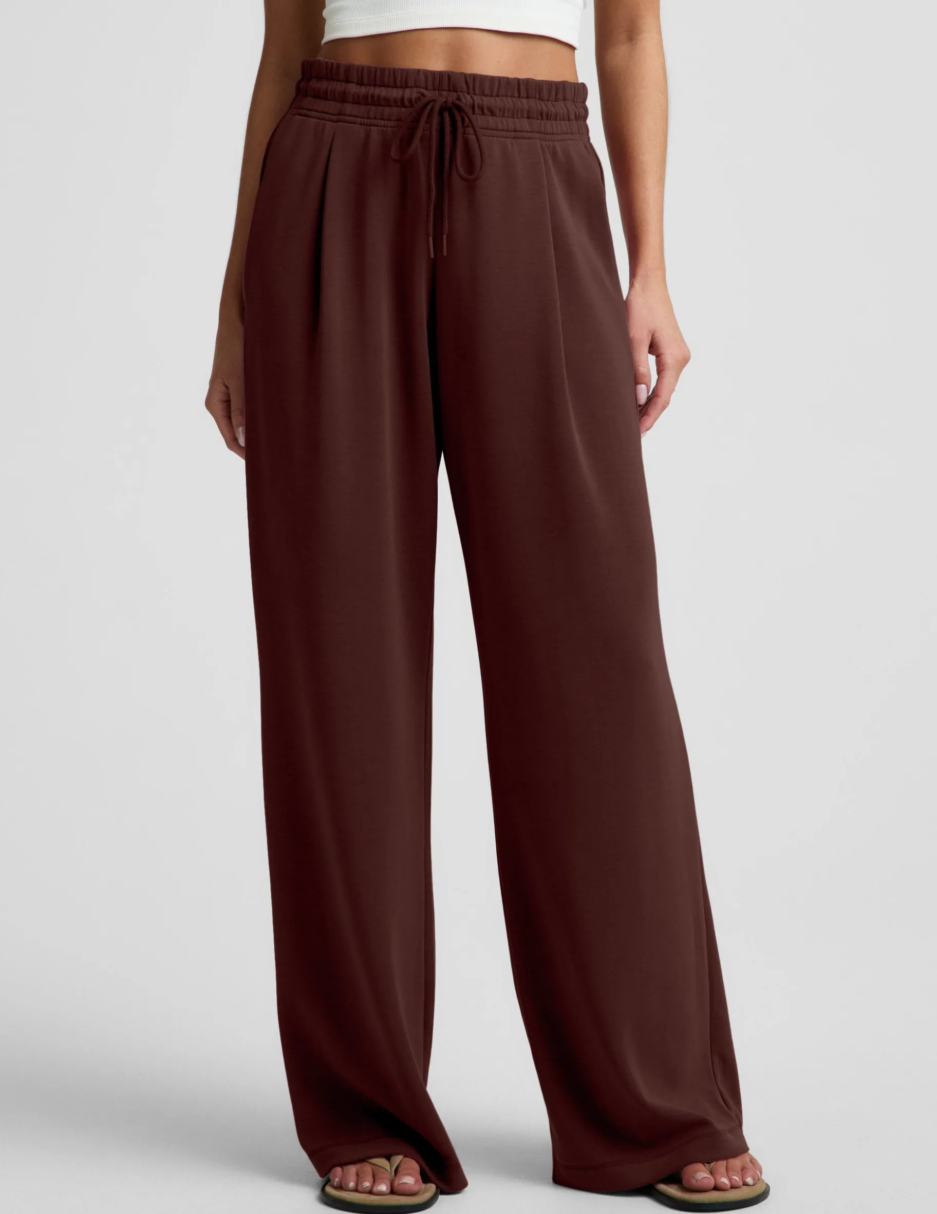 Luxe Sandwash Double Knit Wide Leg Pant