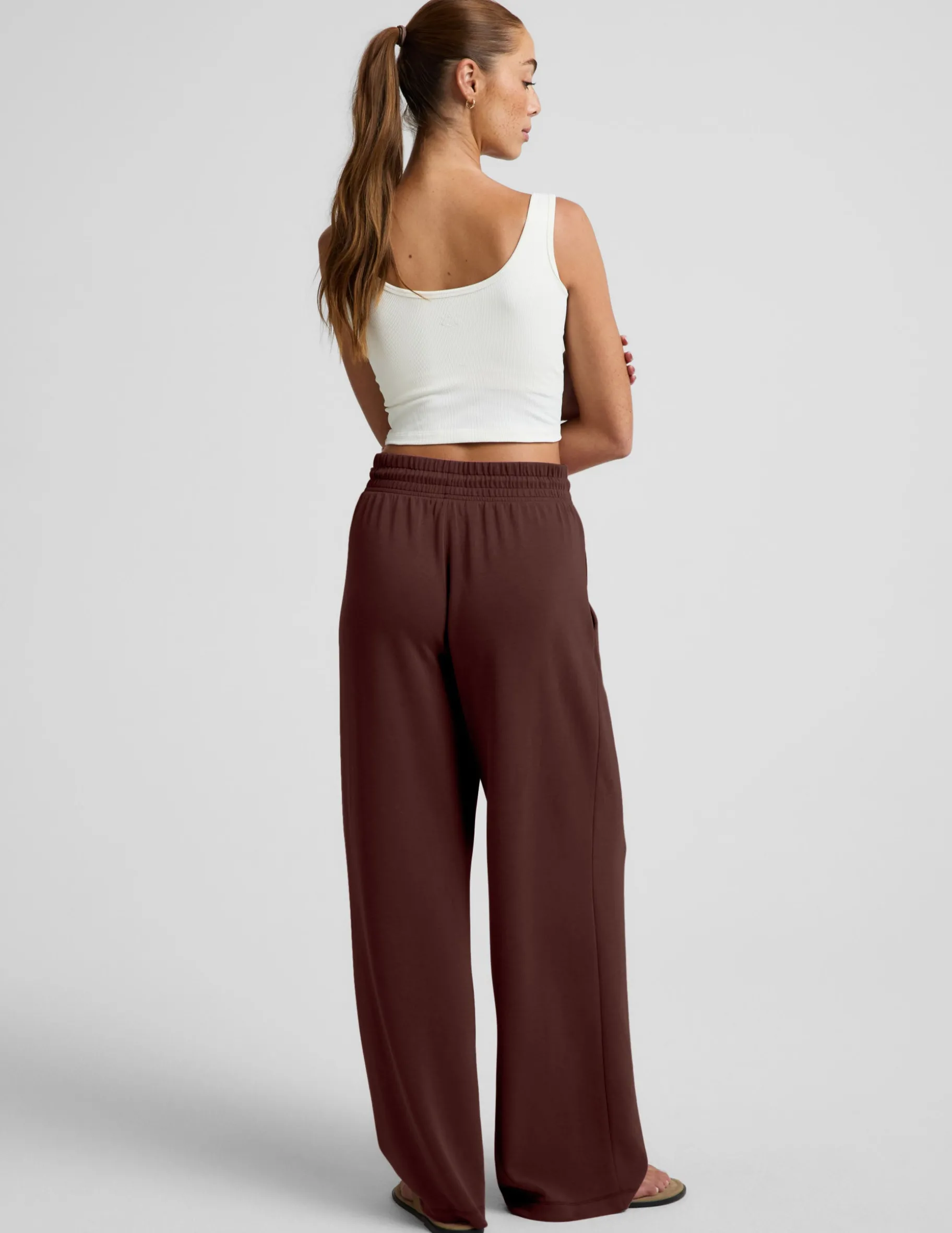 Luxe Sandwash Double Knit Wide Leg Pant