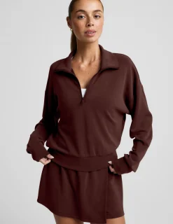 Luxe Sandwash Half Zip Pullover