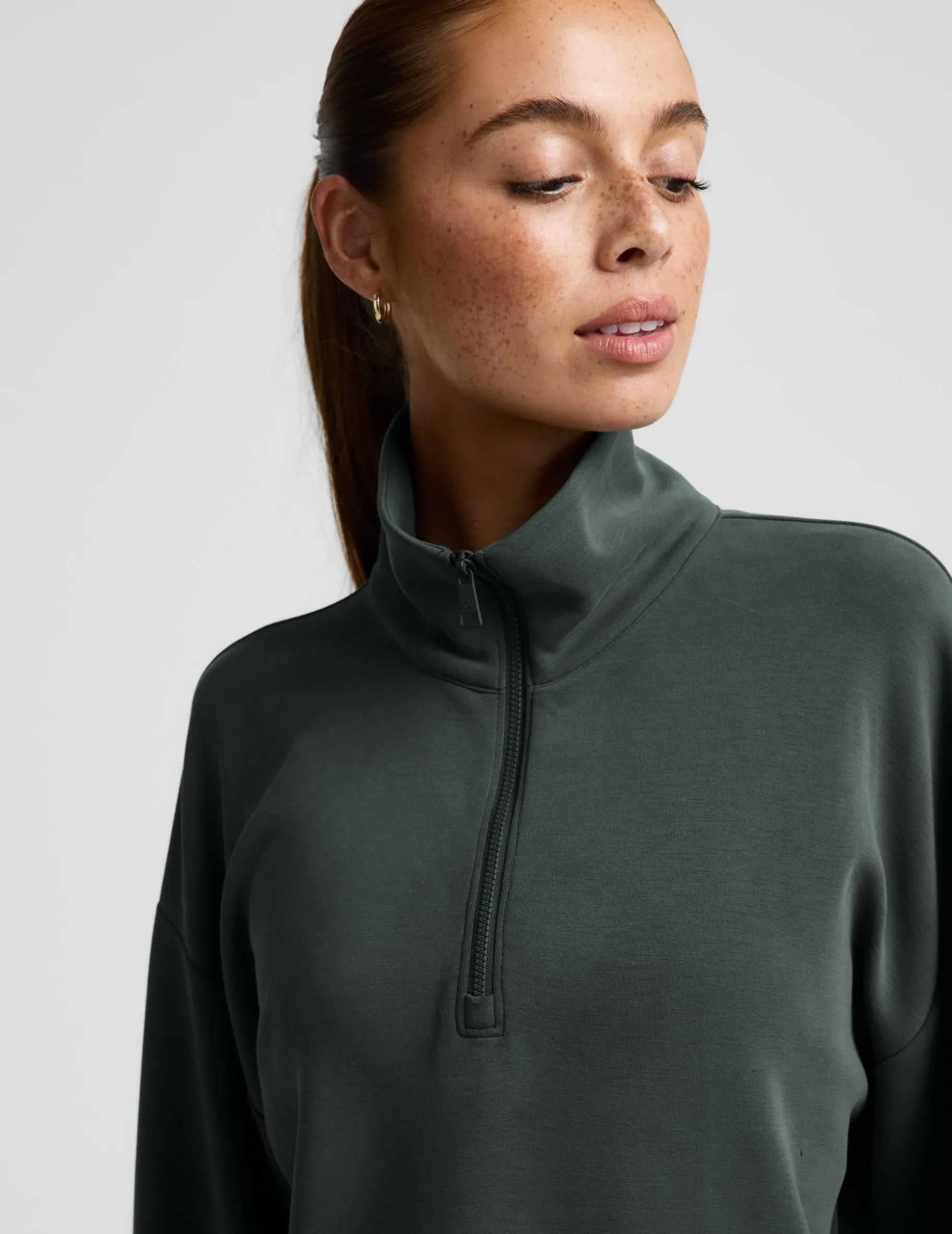 Luxe Sandwash Half Zip Pullover