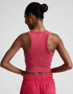On Repeat Rib High Neck Cropped Tank
