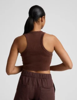 On Repeat Rib High Neck Cropped Tank