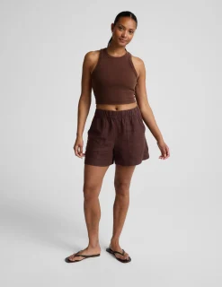 On Repeat Rib High Neck Cropped Tank
