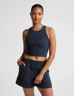 On Repeat Rib High Neck Cropped Tank