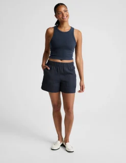 On Repeat Rib High Neck Cropped Tank