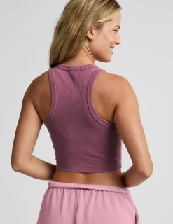 On Repeat Rib High Neck Cropped Tank