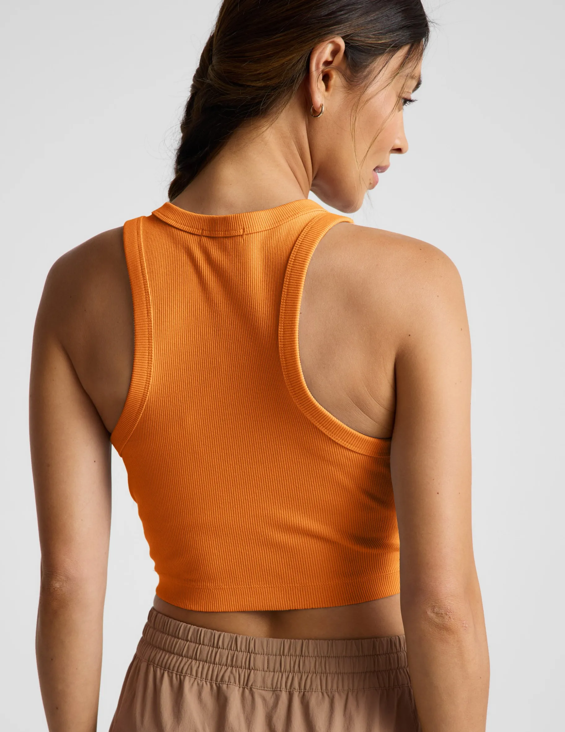 On Repeat Rib High Neck Cropped Tank