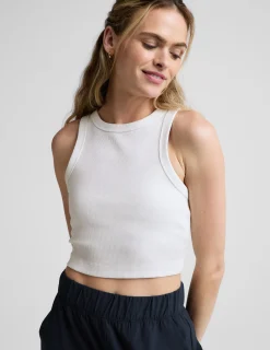 On Repeat Rib High Neck Cropped Tank