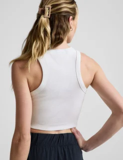 On Repeat Rib High Neck Cropped Tank