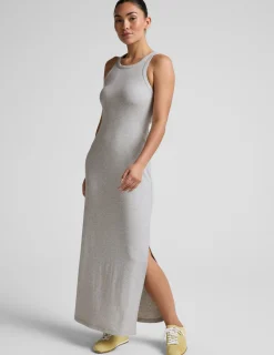 Ribbed High Neck Maxi Dress