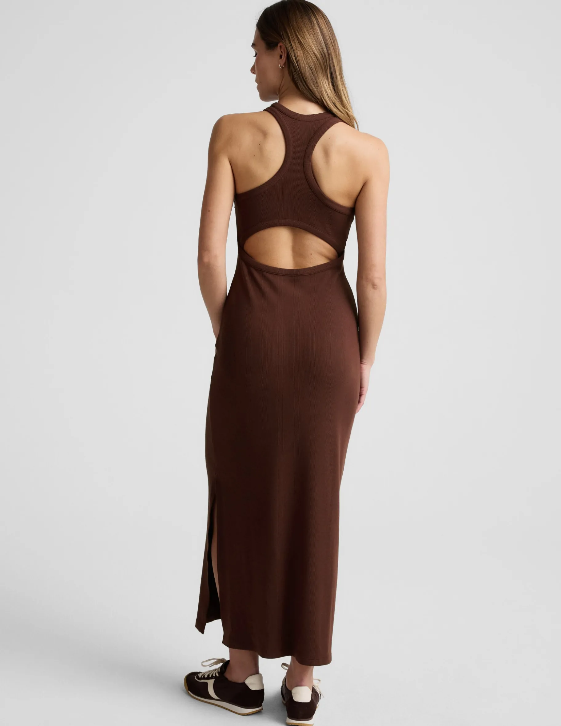 Ribbed High Neck Maxi Dress