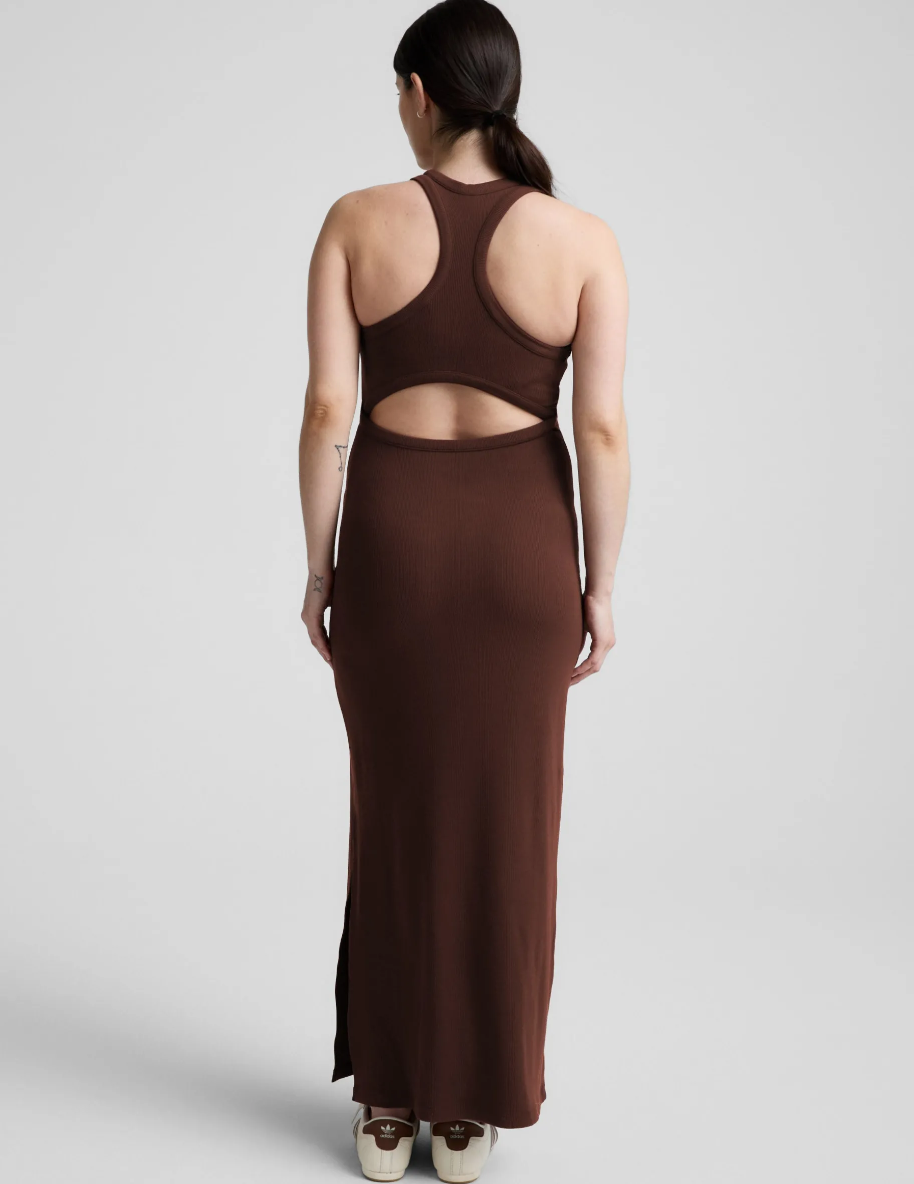 Ribbed High Neck Maxi Dress