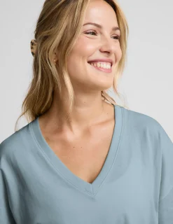 SoftKnit Better Than Ever Oversized V-Neck Cotton Tee