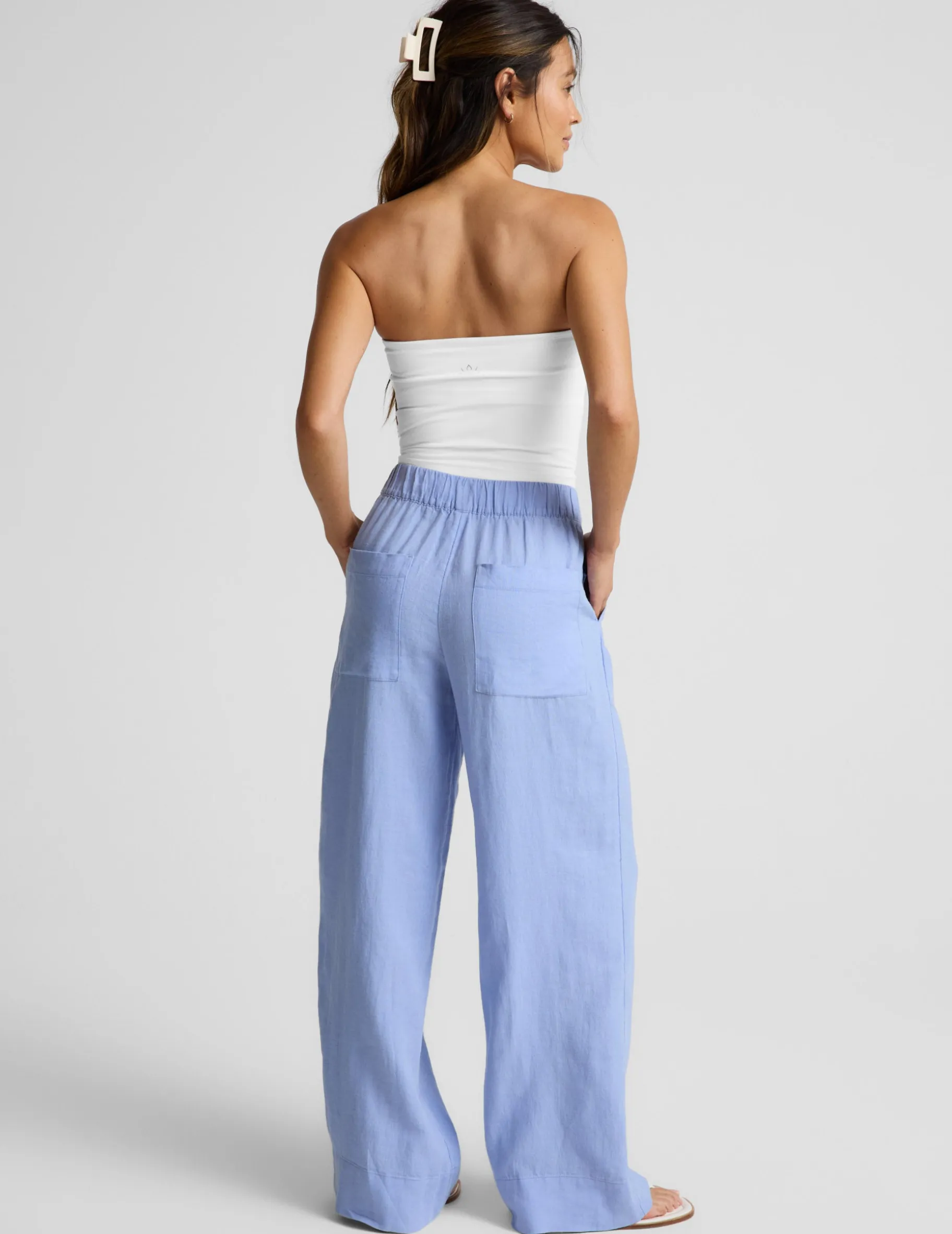 SoftWash Linen Easy Wide Leg Pant 31"