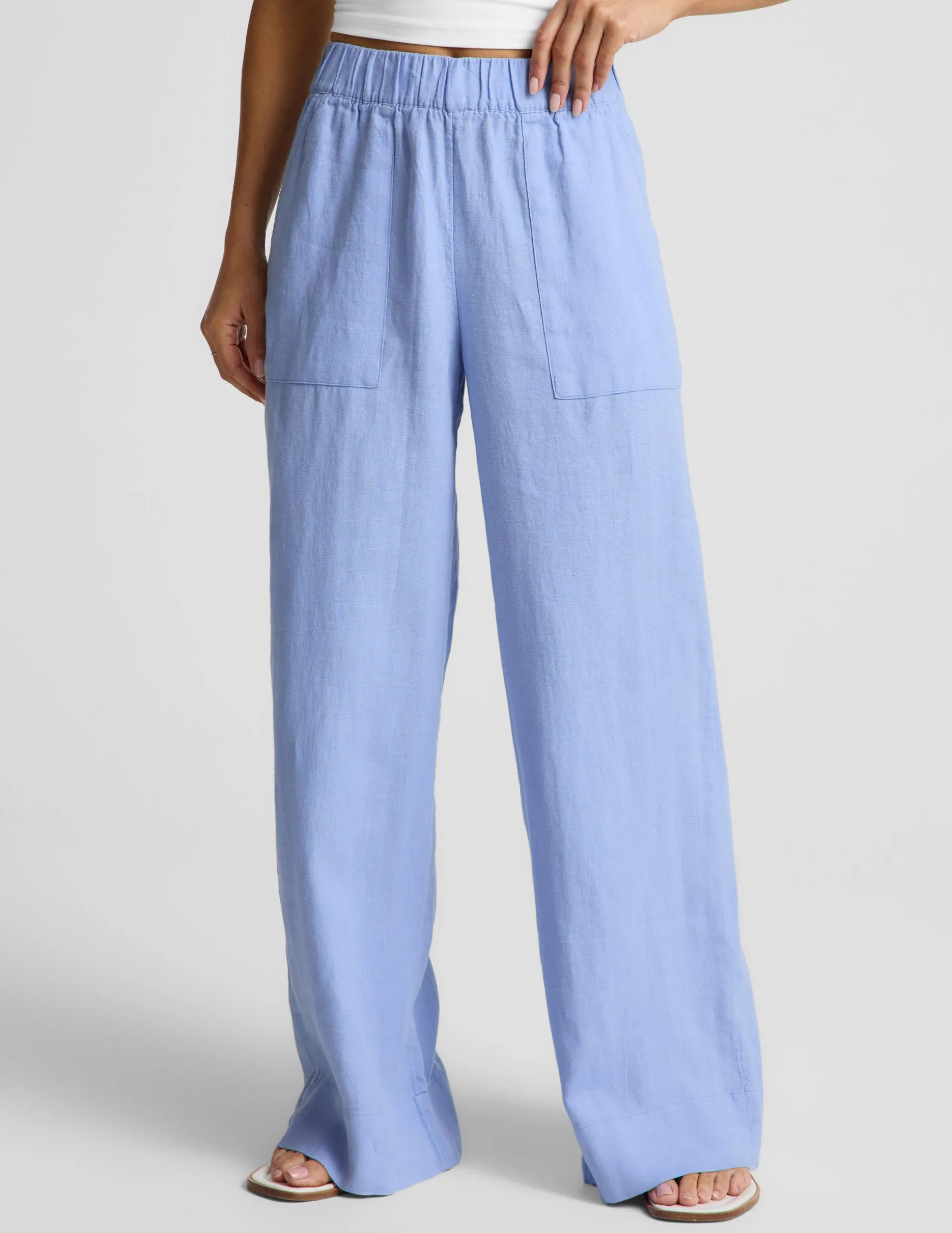 SoftWash Linen Easy Wide Leg Pant 31"