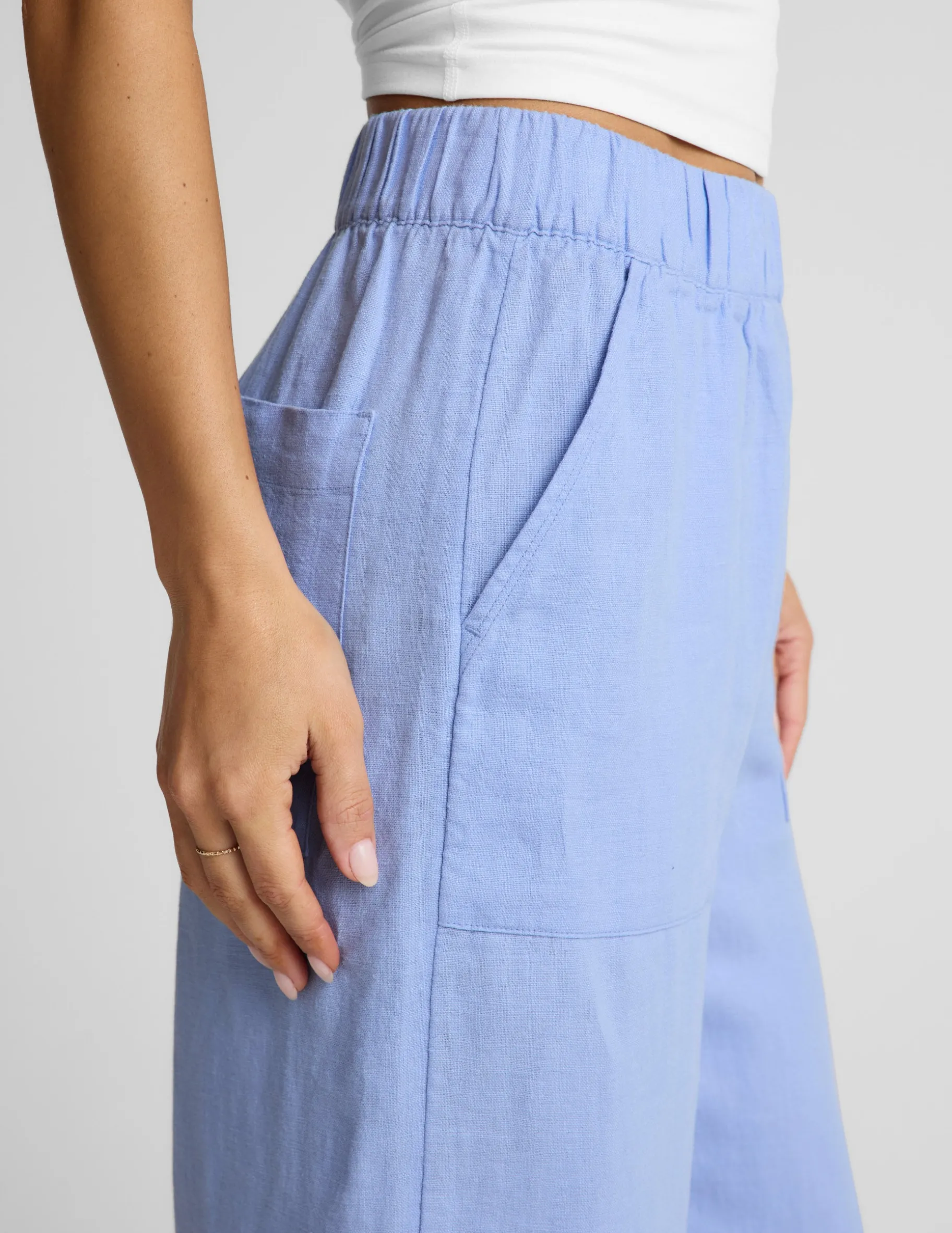 SoftWash Linen Easy Wide Leg Pant 31"