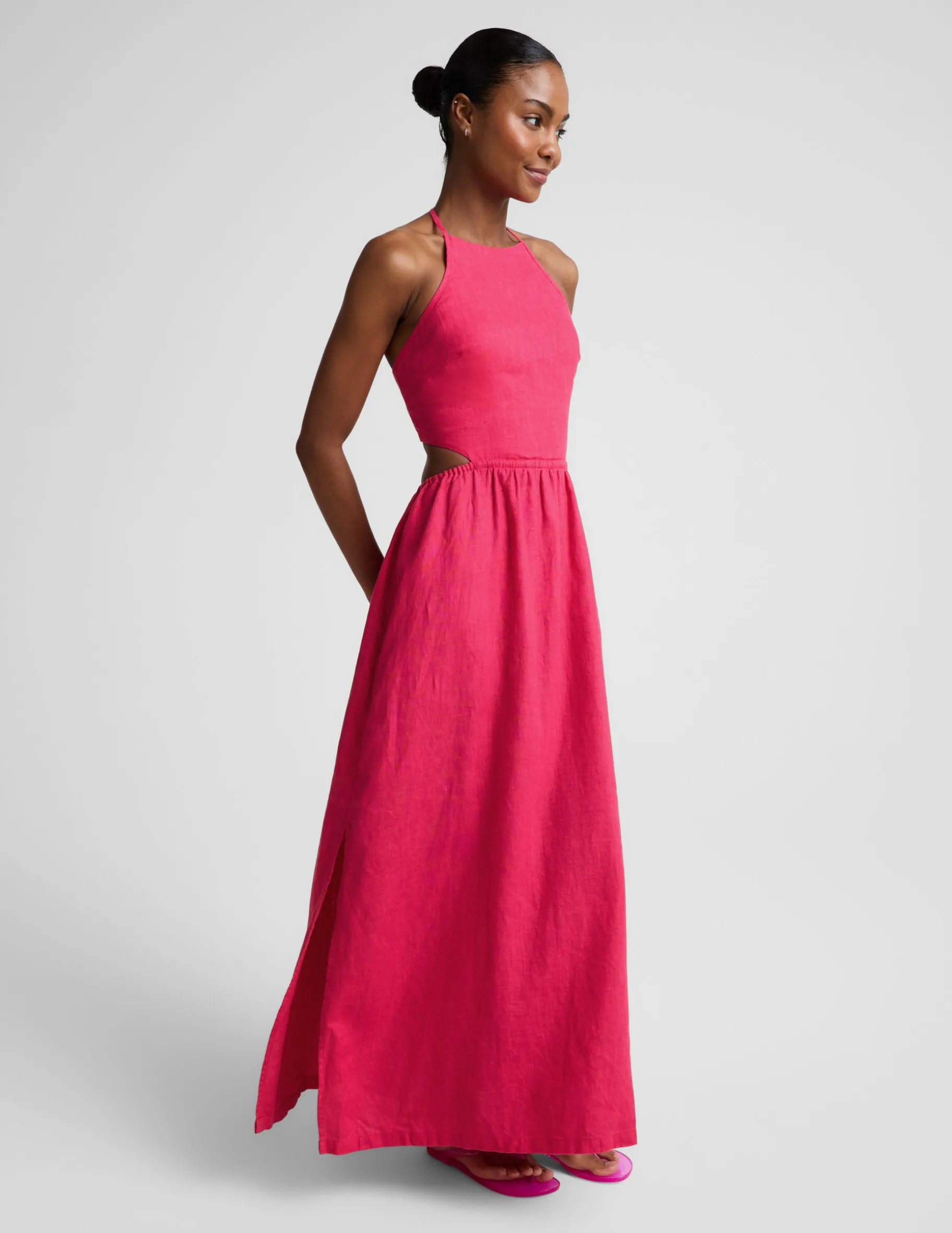 SoftWash Linen Halter Dress