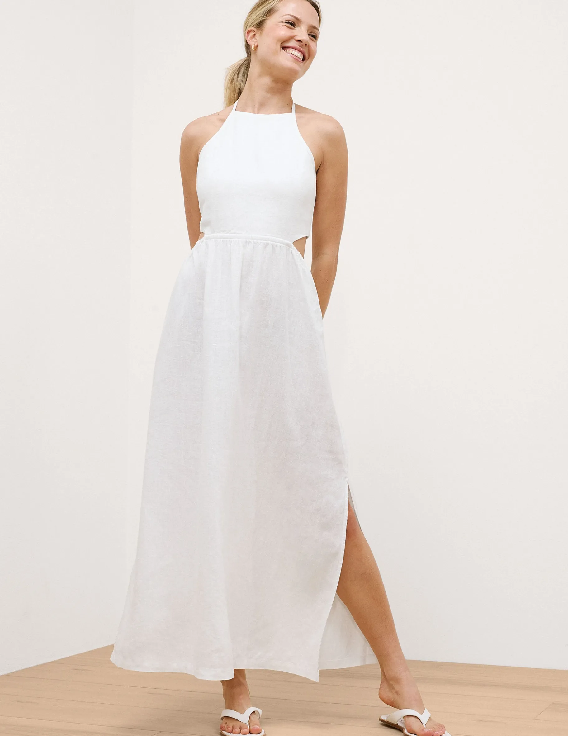 SoftWash Linen Halter Dress