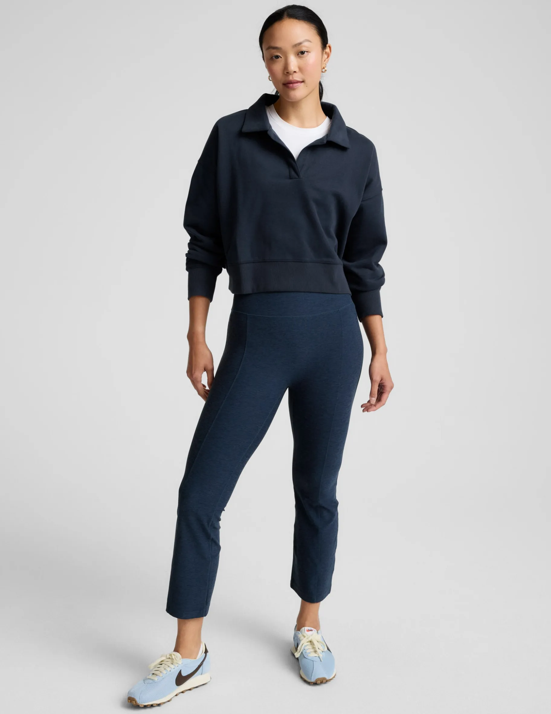 Spacedye™ Pintuck Kick Flare High Waisted Pant