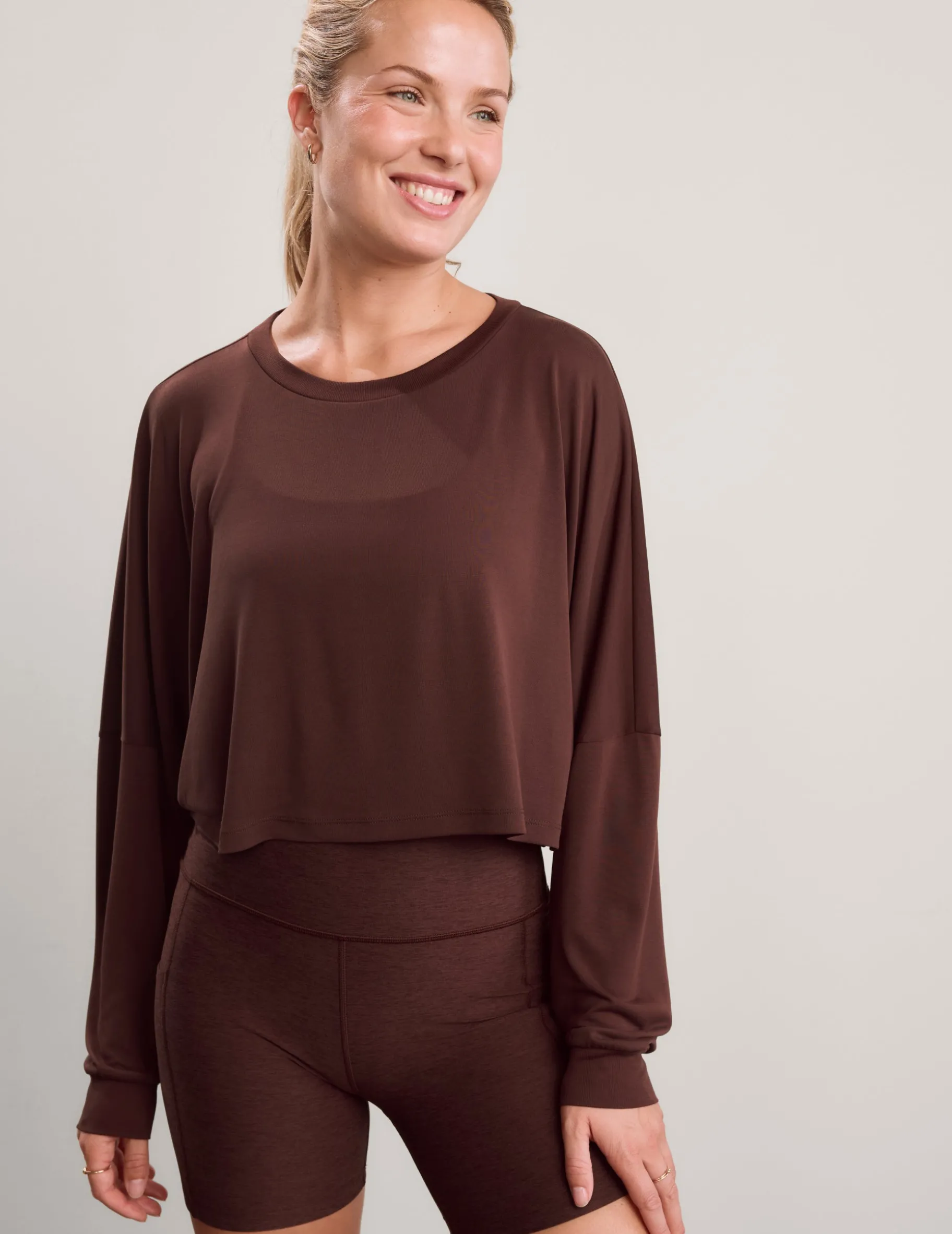 Studio Luxe Cropped Long Sleeve Tee