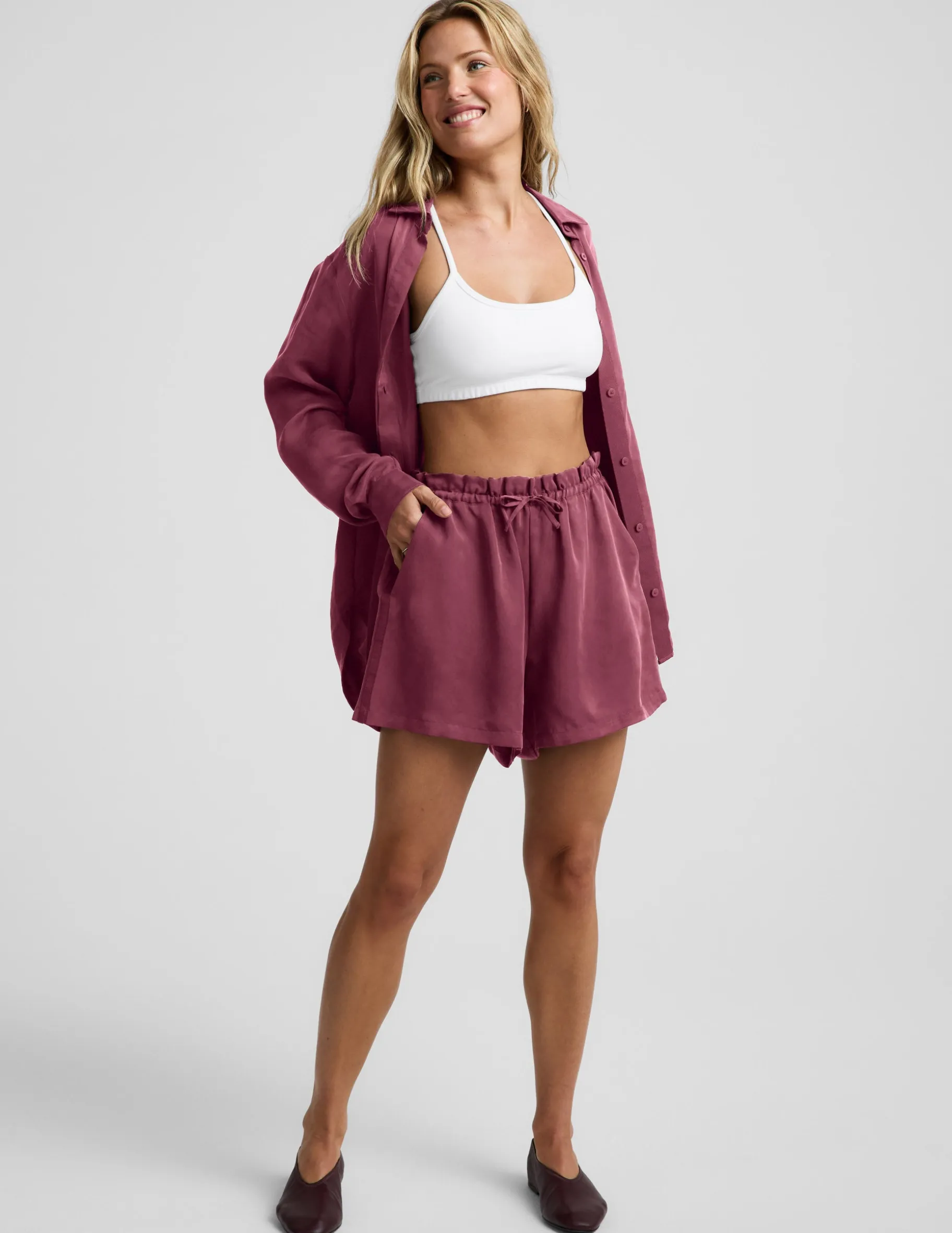 Sunkissed Cupro Drawstring Short