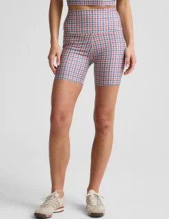 Sunwashed Gingham SoftMark Keep Pace Biker Short
