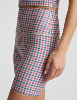 Sunwashed Gingham SoftMark Keep Pace Biker Short