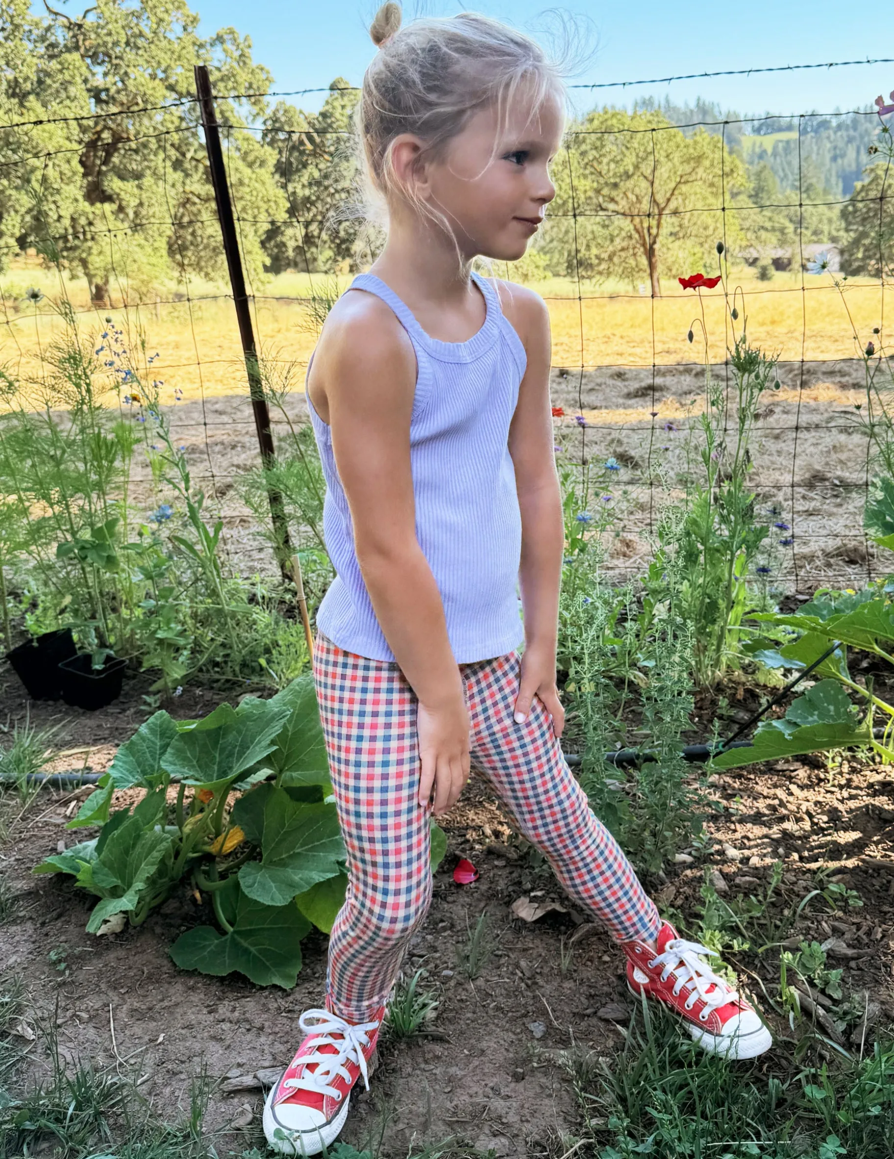 Sunwashed Gingham SoftMark Toddler Legging